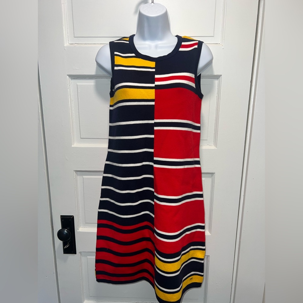 Tommy Hilfiger Colorblock Striped Mini Dress - Red, Yellow, Black NWT 🛥️